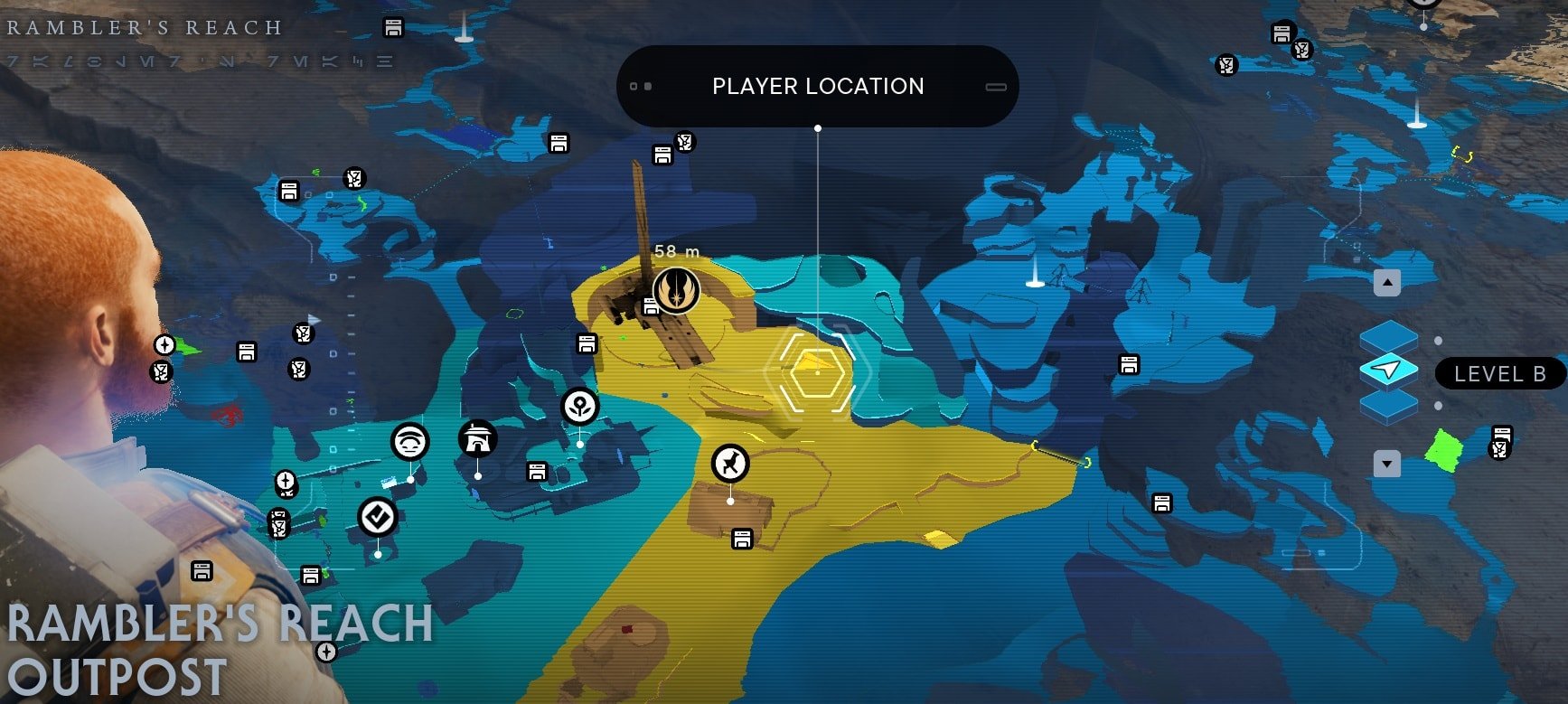 Bode Akuna Koboh Force Echo - Bode's Ship Landing Pad location map
