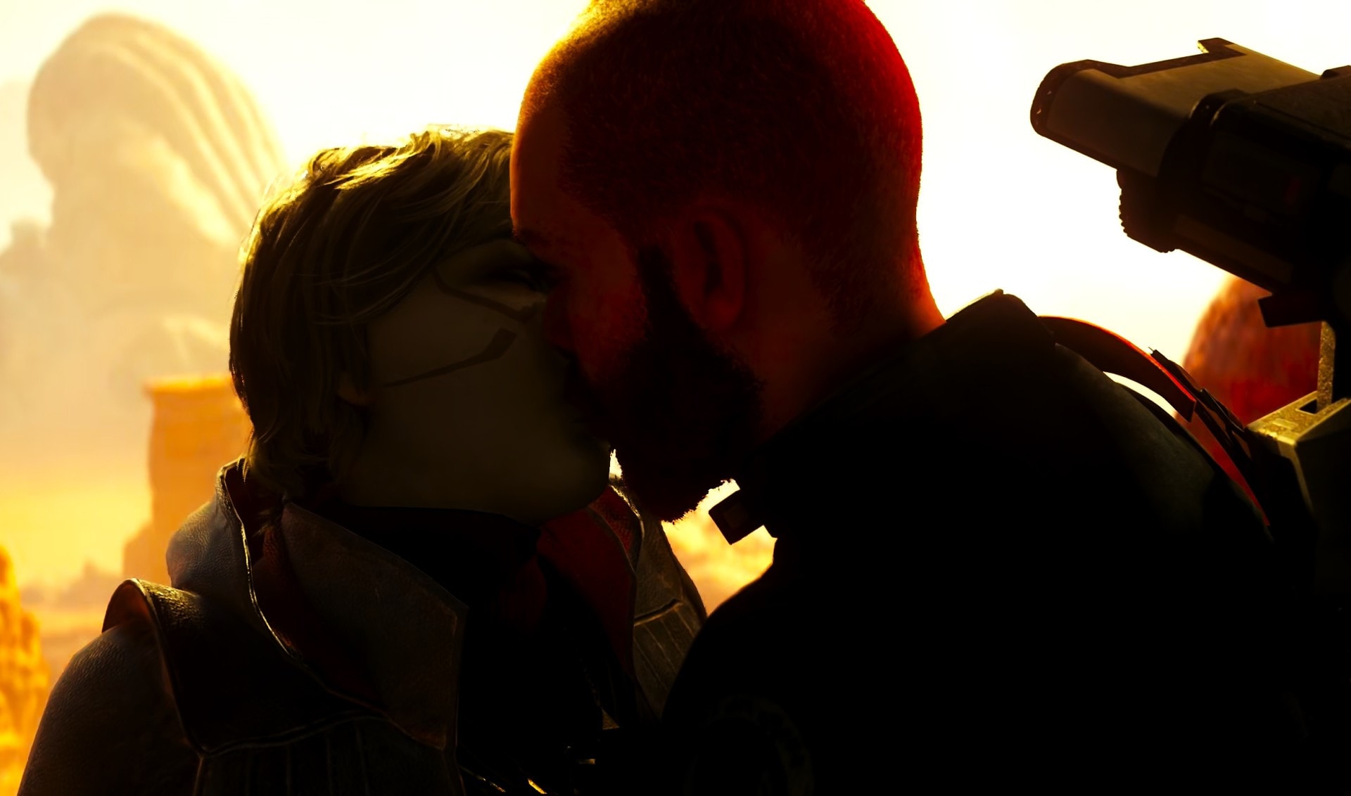 Merrin kisses Cal on Jedha - Was that for Luck Reference
