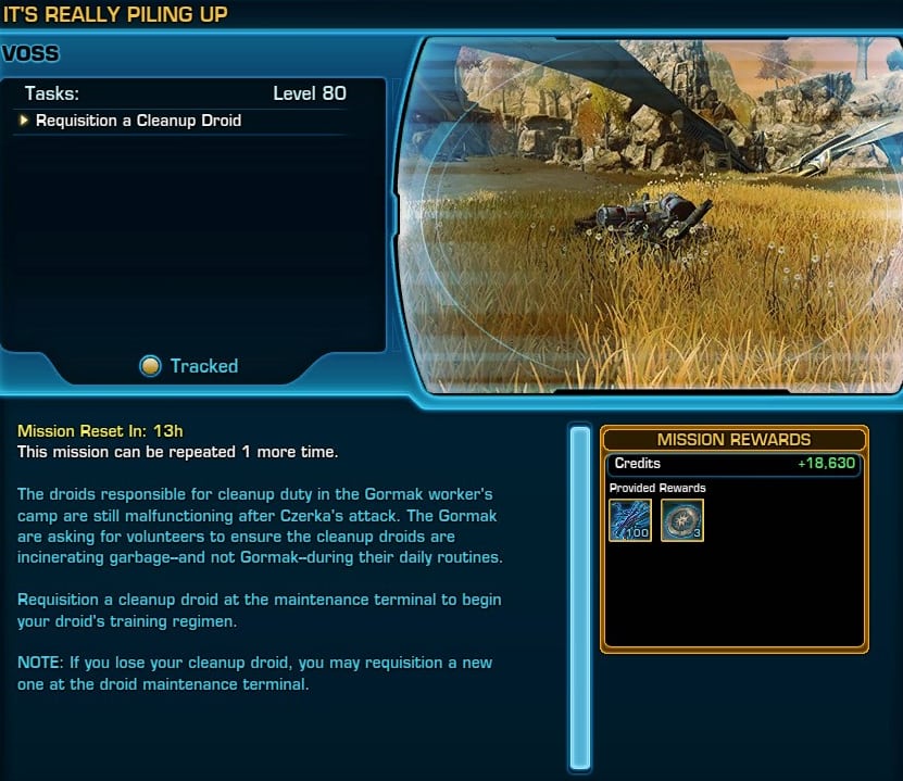 SWTOR Interpreter's Retreat - [DAILY] It's Really Piling Up mission objective