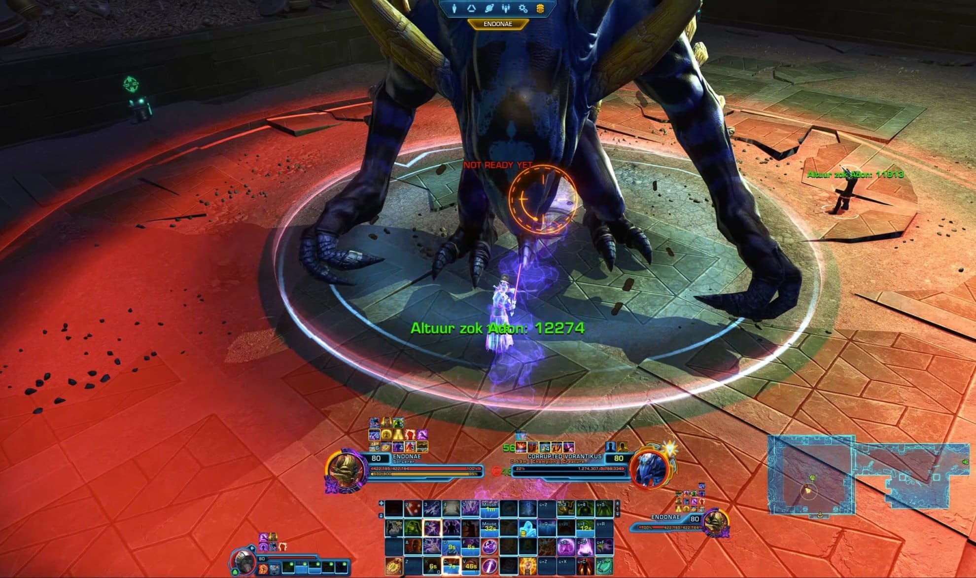 SWTOR Shrine of Silence Flashpoint VM Corrupted Vorantikus attacks explained -  Trample effect
