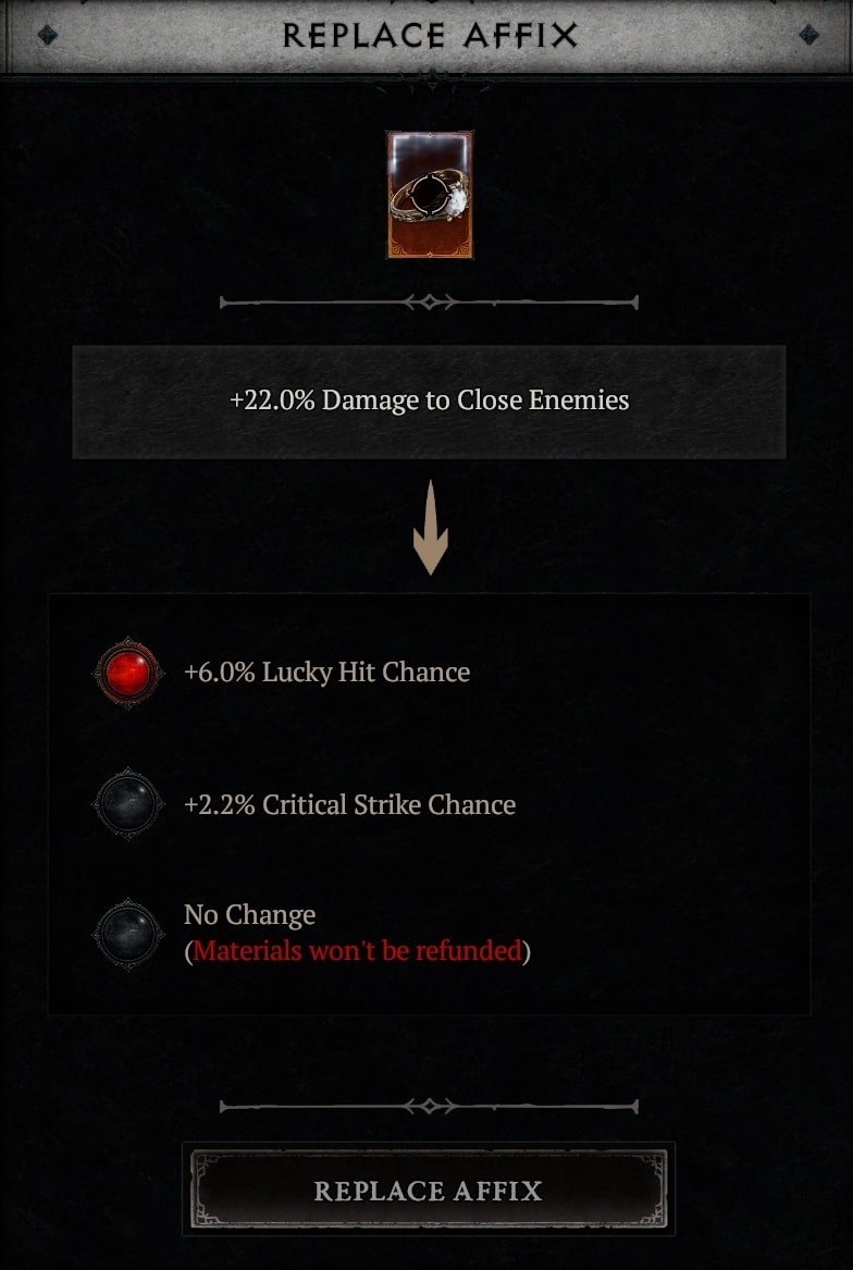 What Item Crafting is in Diablo 4 - Replace Affix