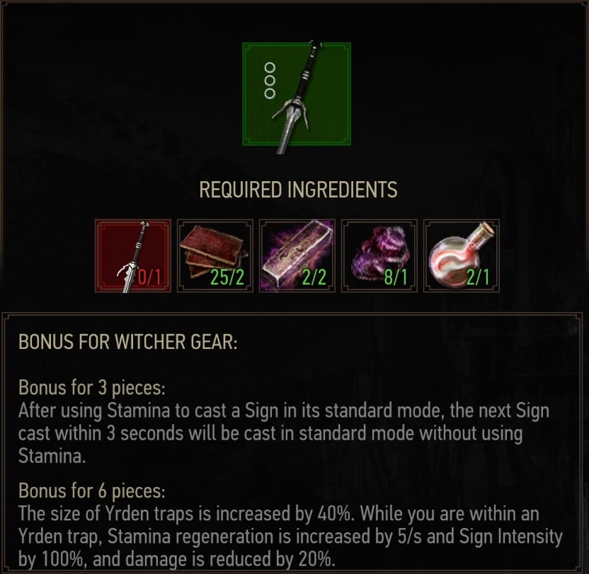 Grandmaster Griffin Silver Sword Crafting Requirements