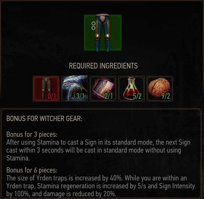 Grandmaster Griffin Trousers Crafting Requirements