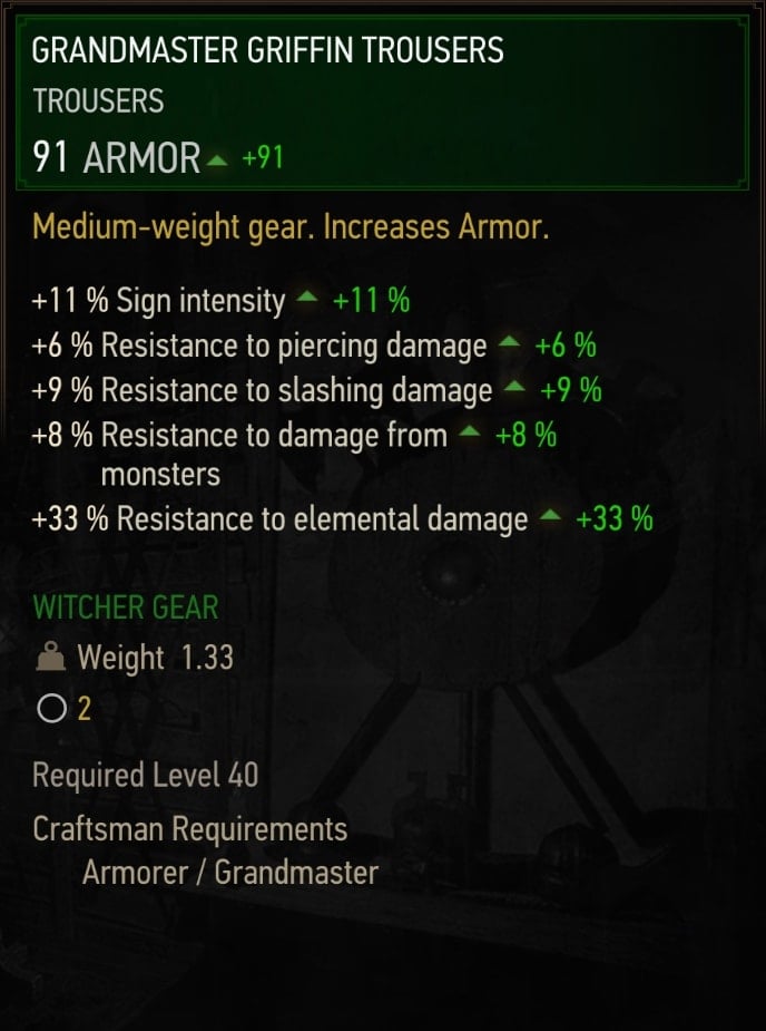 Grandmaster Griffin Trousers Stats