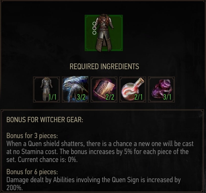 Grandmaster Ursine Armor Crafting Materials