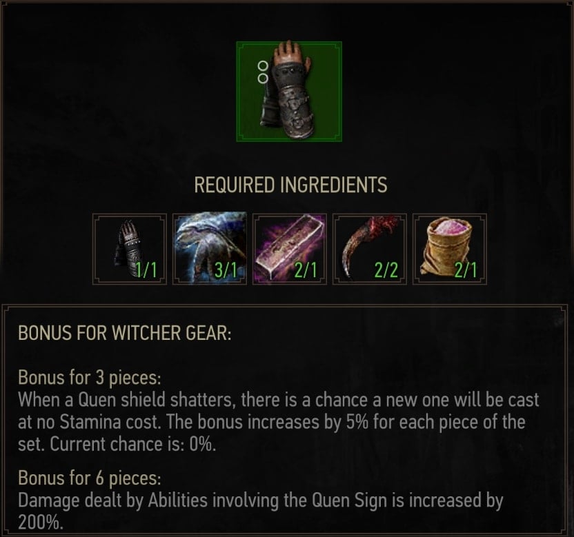 Grandmaster Ursine Gauntlets Crafting Materials