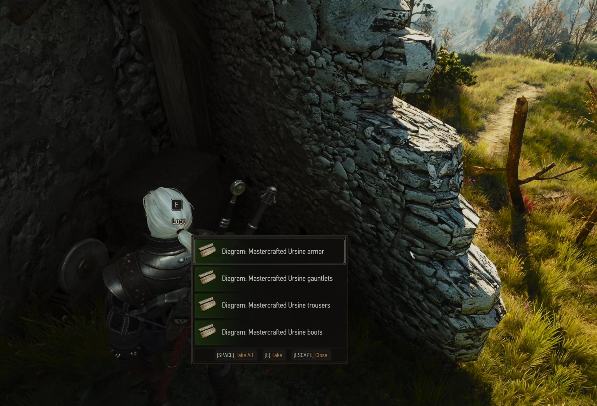 Mastercrafted Ursine Armor, Gauntlets, Trousers, and Boots diagrams location