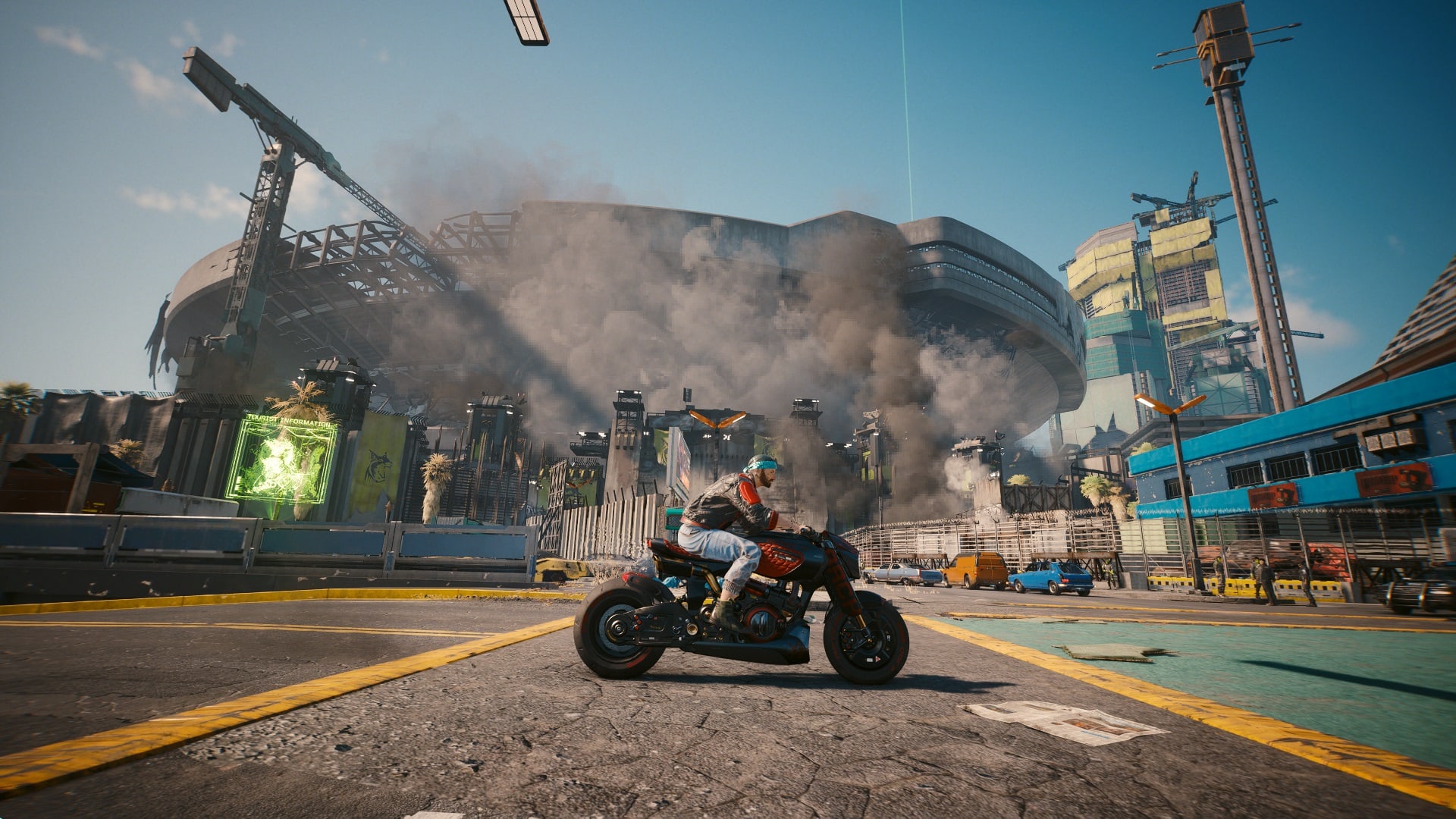 The unfinished stadium in Dogtown in Cyberpunk 2077