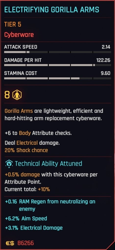 Cyberpunk 2077 Solo Berserk Build Guide - Arms Cyberware Recommendation