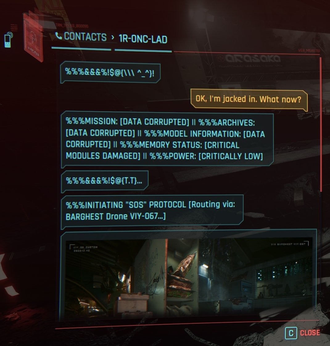 How to talk to 1R-0NC-LAD to start the mission