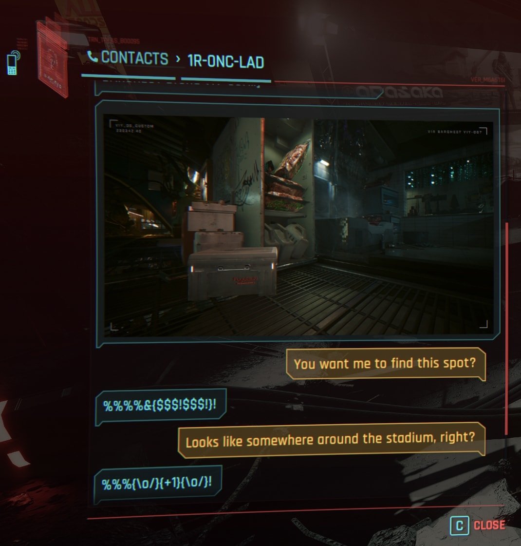 How to talk to 1R-0NC-LAD to start the mission