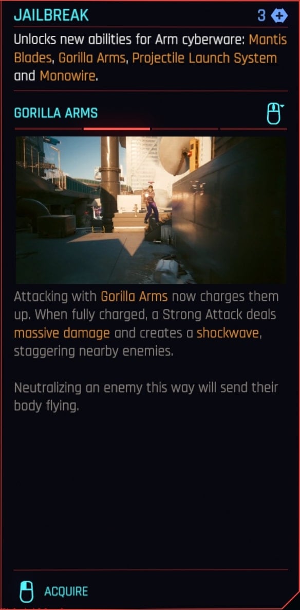 Jailbreak Description - Relic Skill Tree - Gorilla Arms