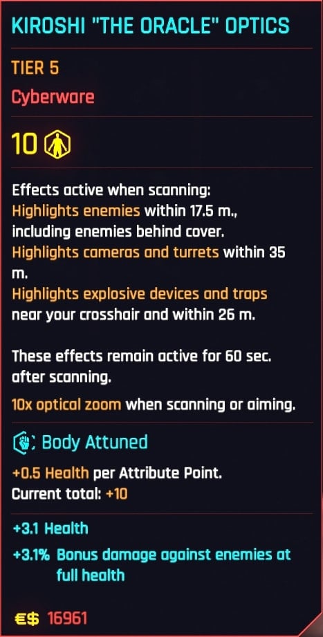 Kiroshi The Oracle Optics Tier 5