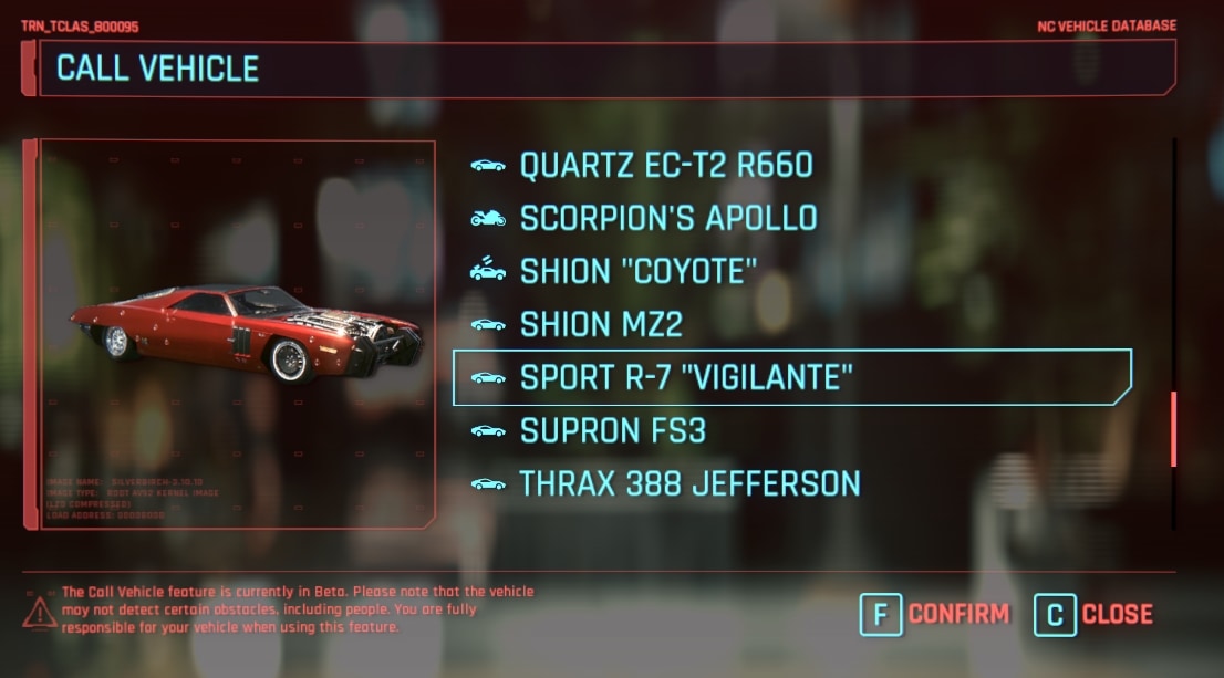 Phantom Liberty Pre-Order Bonus - Quadra Sport R-7 Vigilante 3