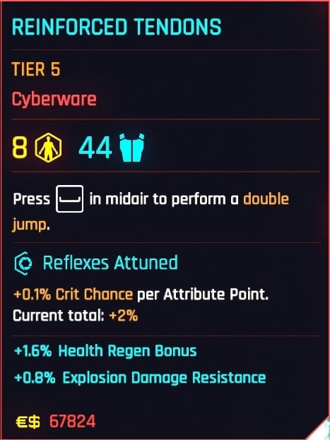 Reinforced Tendons Tier 5
