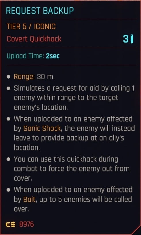 Request Backup Iconic Quickhack Stats