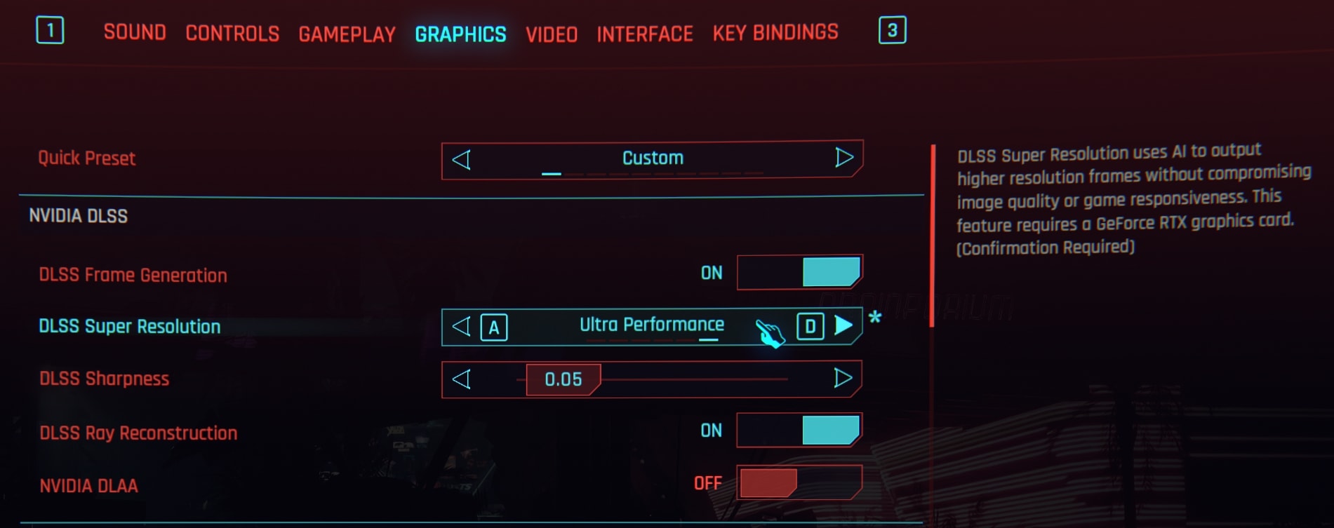 Cyberpunk 2077 DLSS Ray Reconstruction and Ultra Performance Mode