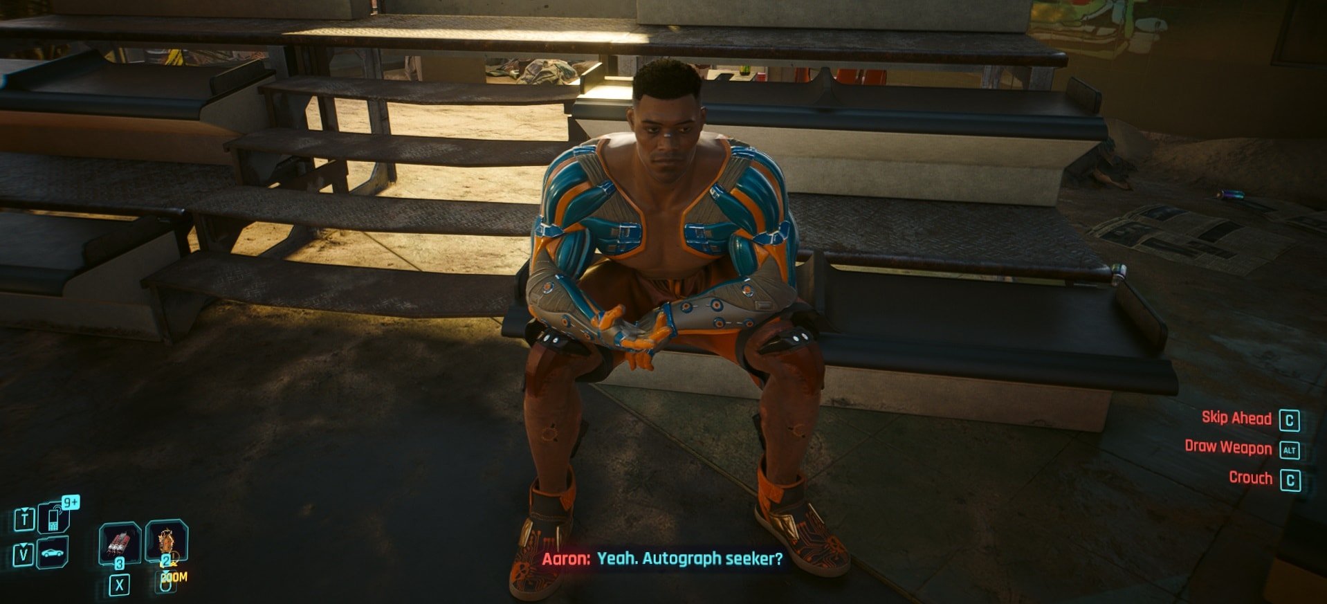 Talking to Aaron during No Easy Way Out job