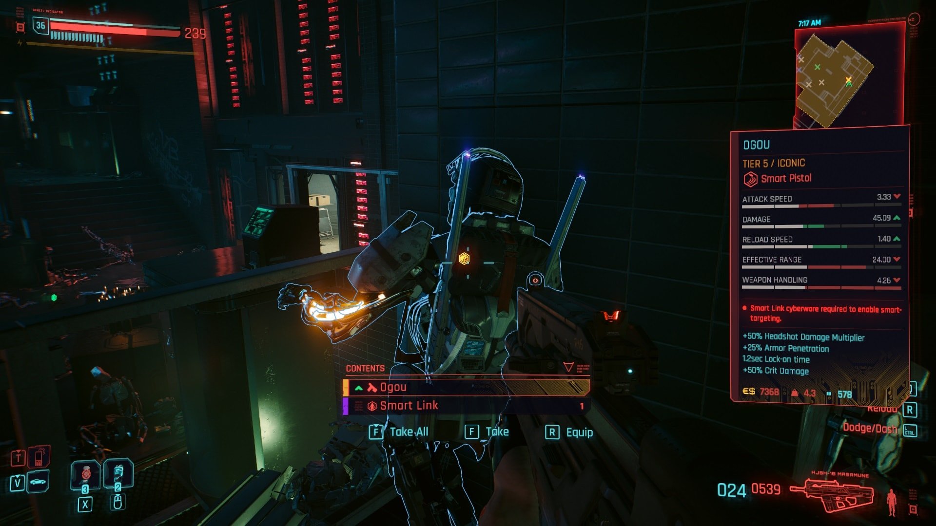 loot the iconic smart pistol Ogou during the Treating Symptoms gig