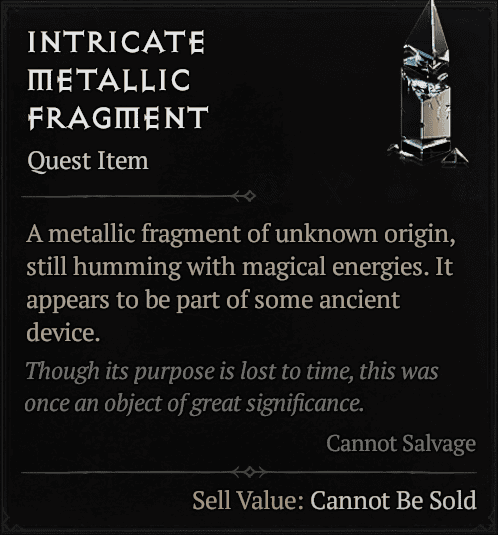 Intricate Metallic Fragment - Diablo 4 Secret Cow Level