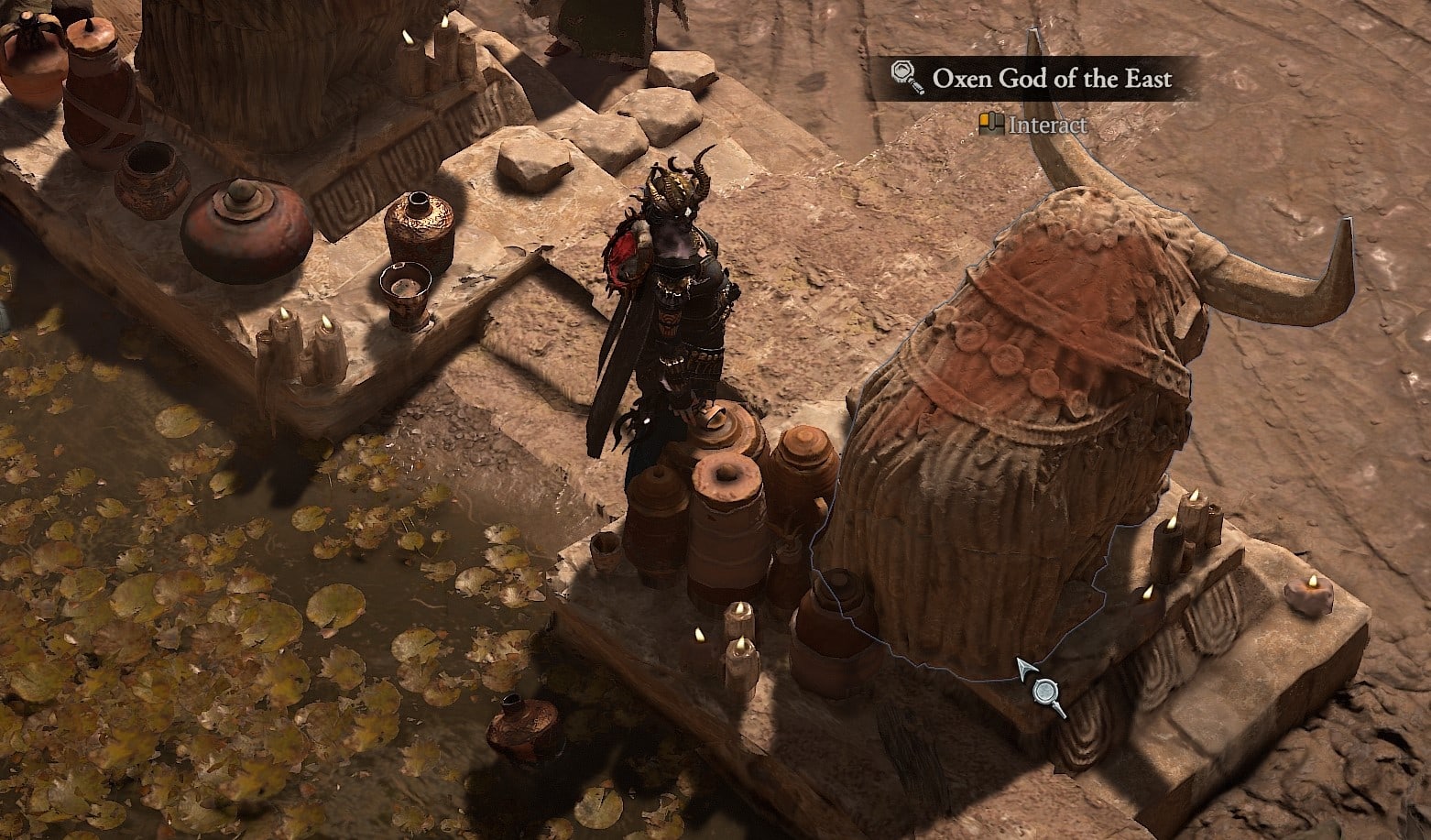 Key Locations and Hints to the Secret Cow Level - The Oxen God of the East statue