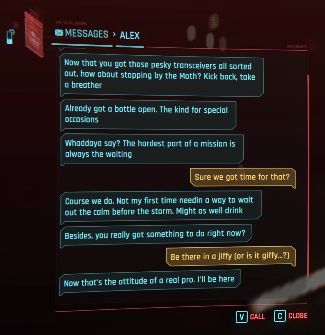 Gif or Jif joike in Cyberpunk 2077 Phantom Liberty