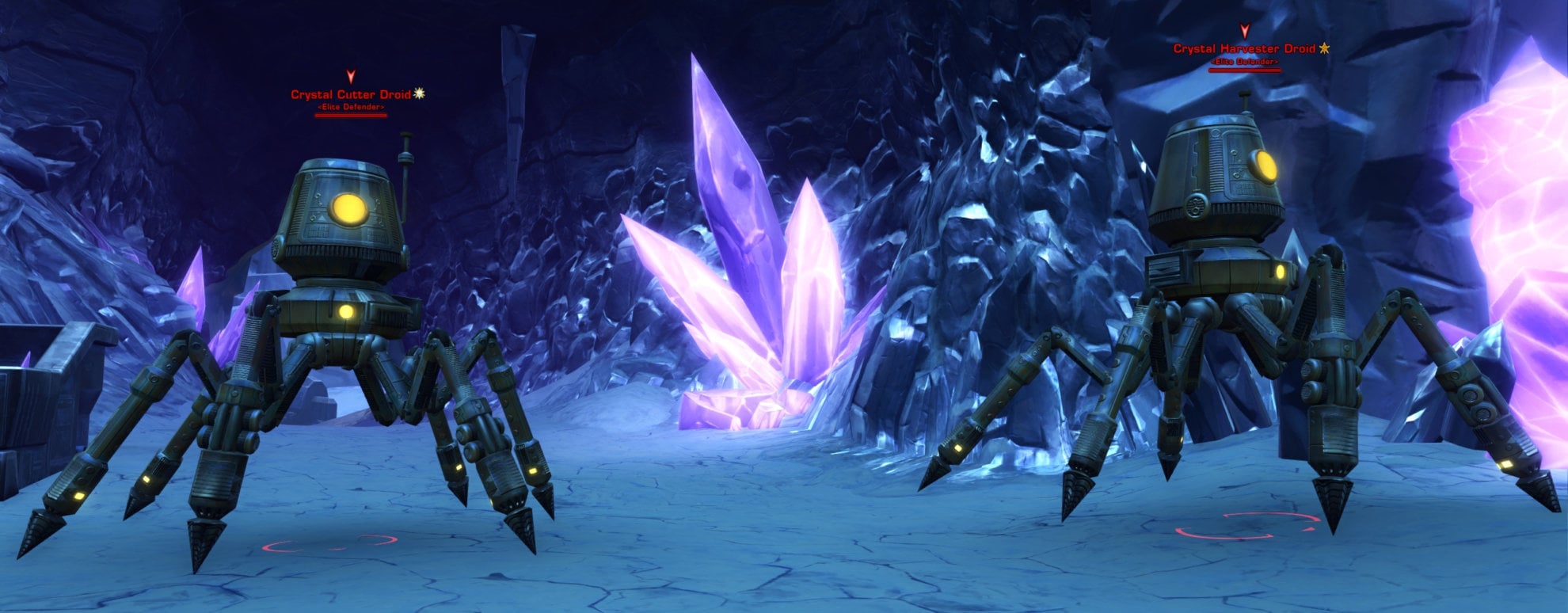 SWTOR Battle of Ilum Flashpoint Guide - Mini-Boss 2: Crystal Cutter Droid and Crystal Harvester Droid