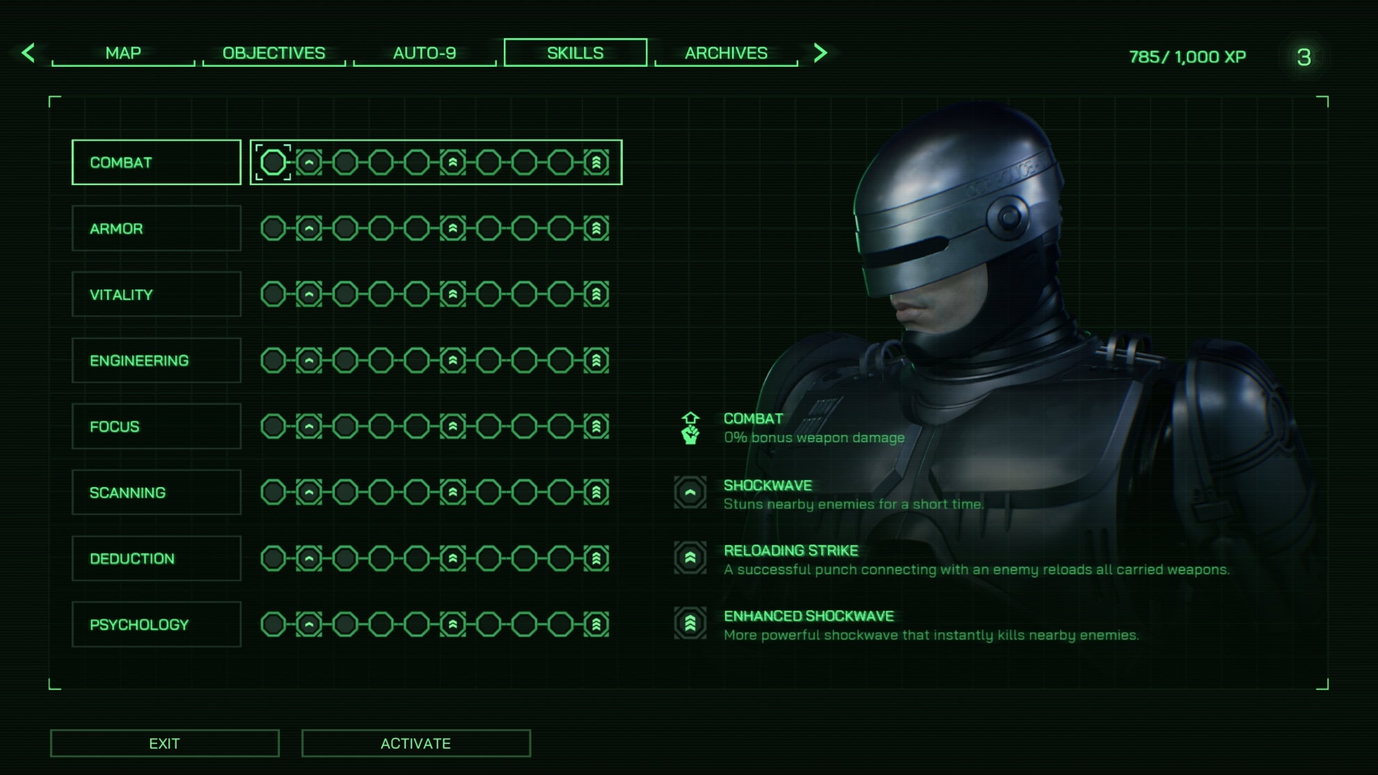 Robocop: Rogue City - skills system explained