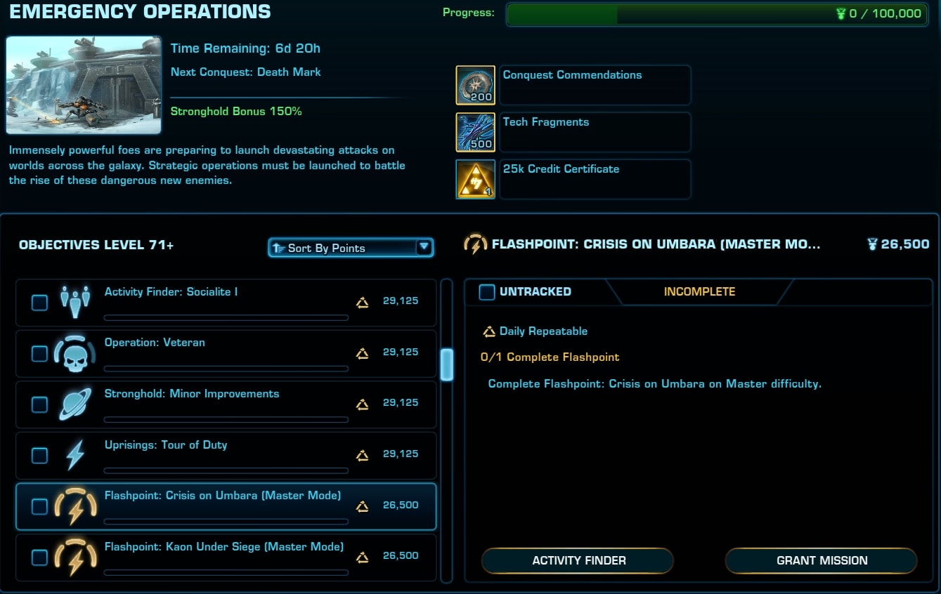 SWTOR Emergency Operations Conquest
