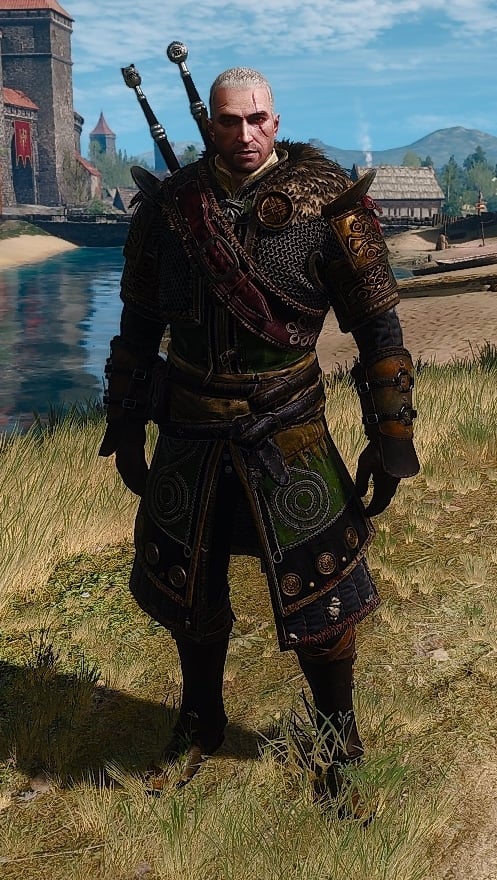The Witcher 3 Transmog Guide - Geralt wearing Mixed Armor Pieces for Appearance