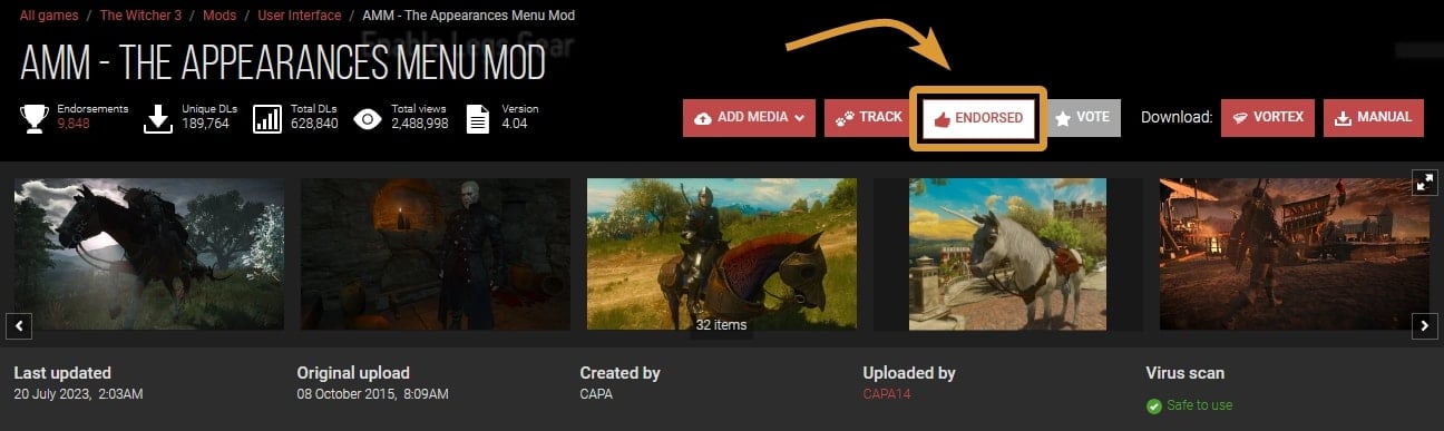 The Witcher 3 Transmog Mod - Appearance Menu Mod by Capa