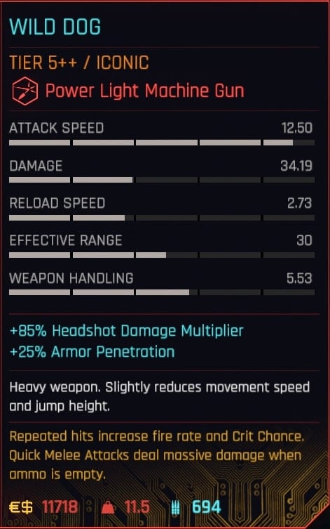 Cyberpunk 2077 Solo Berserk Build Guide - Wild Dog weapon recommendation