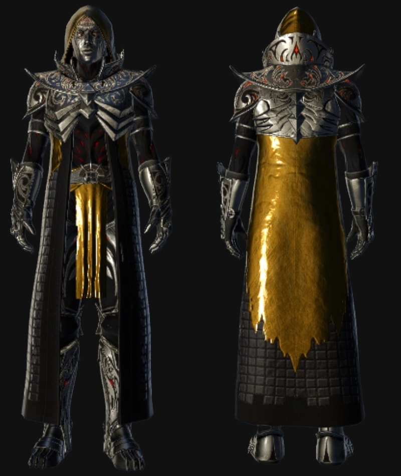 Chrome White and Metallic Gold - Front and Back Large