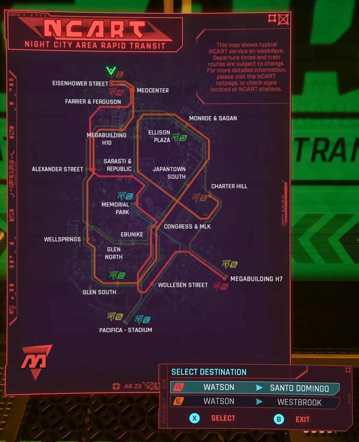 Cyberpunk 2077 Update 2.1 NCART Metro Lines