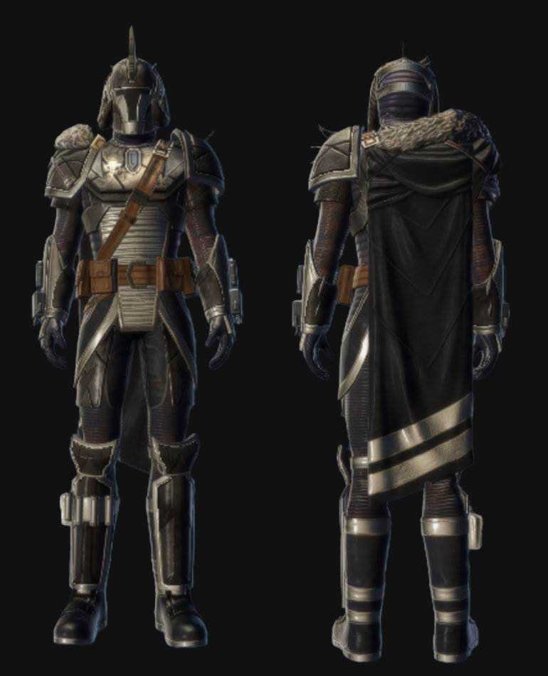 Metallic Black and Chrome White Front and Back