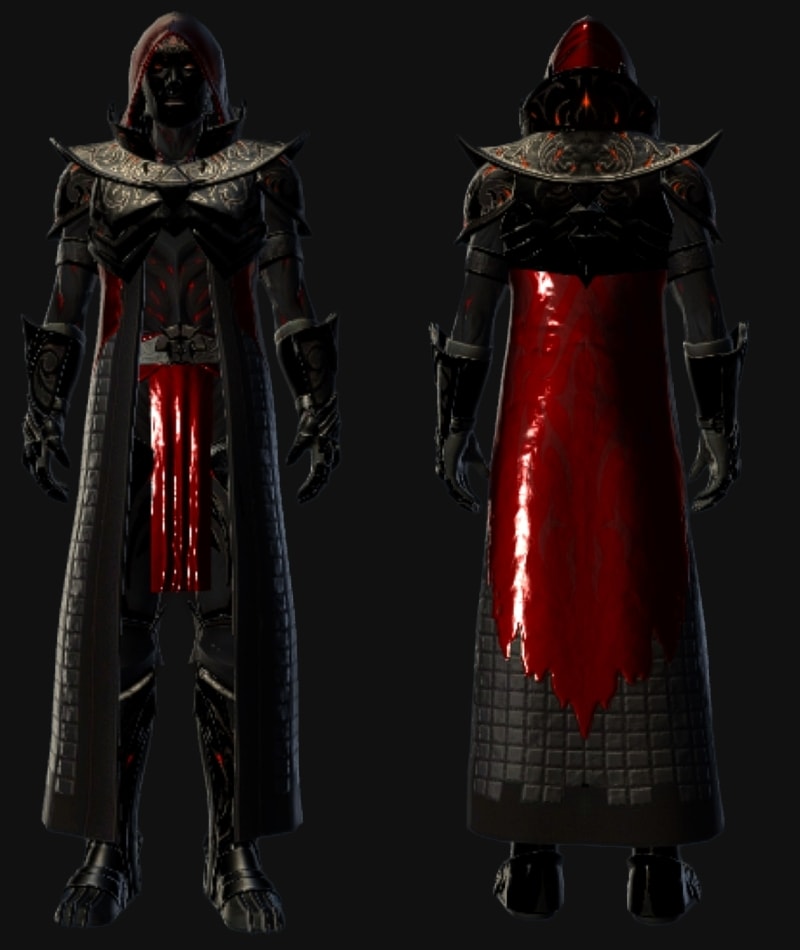 Metallic Black and Pearlescent Red - Front and Back Large