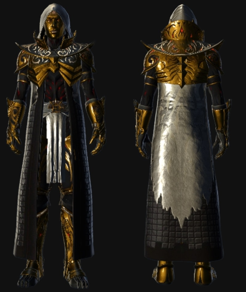 Metallic Gold and Chrome White - Front and Back Large