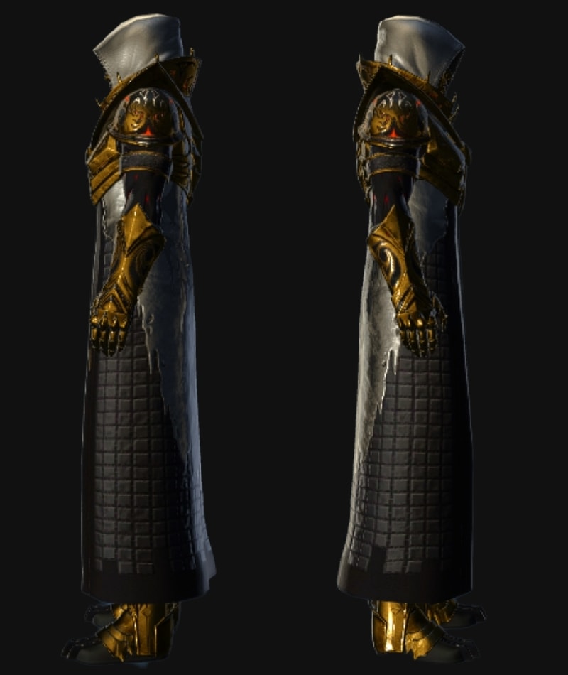 Metallic Gold and Chrome White - Left and Right Large