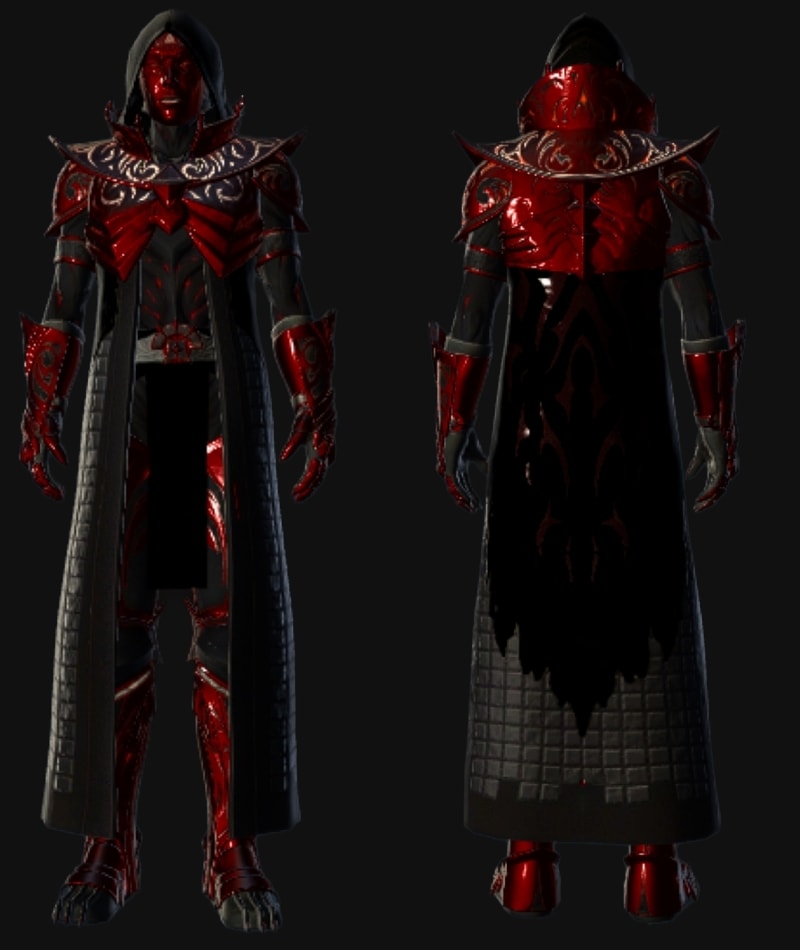 Pearlescent Red and Metallic Black - Front and Back Large