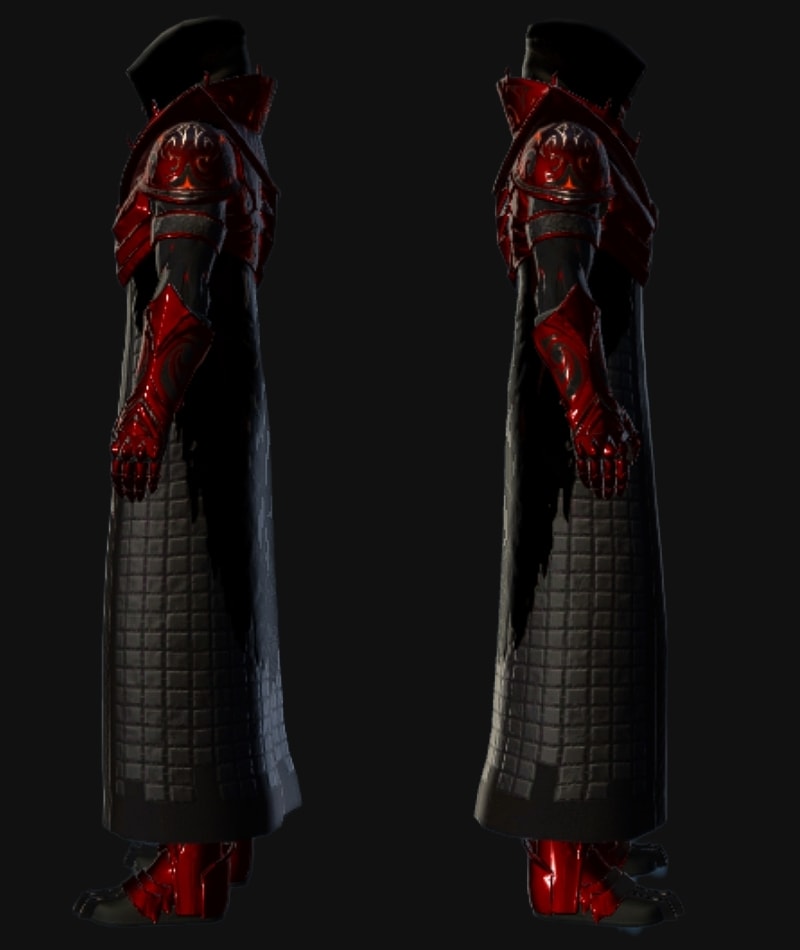 Pearlescent Red and Metallic Black - Left and Right Large