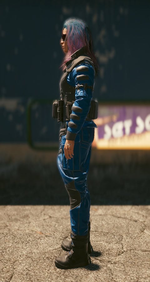 Cyberpunk 2077 NCPD Badge Set Preview on Female V Body - Left