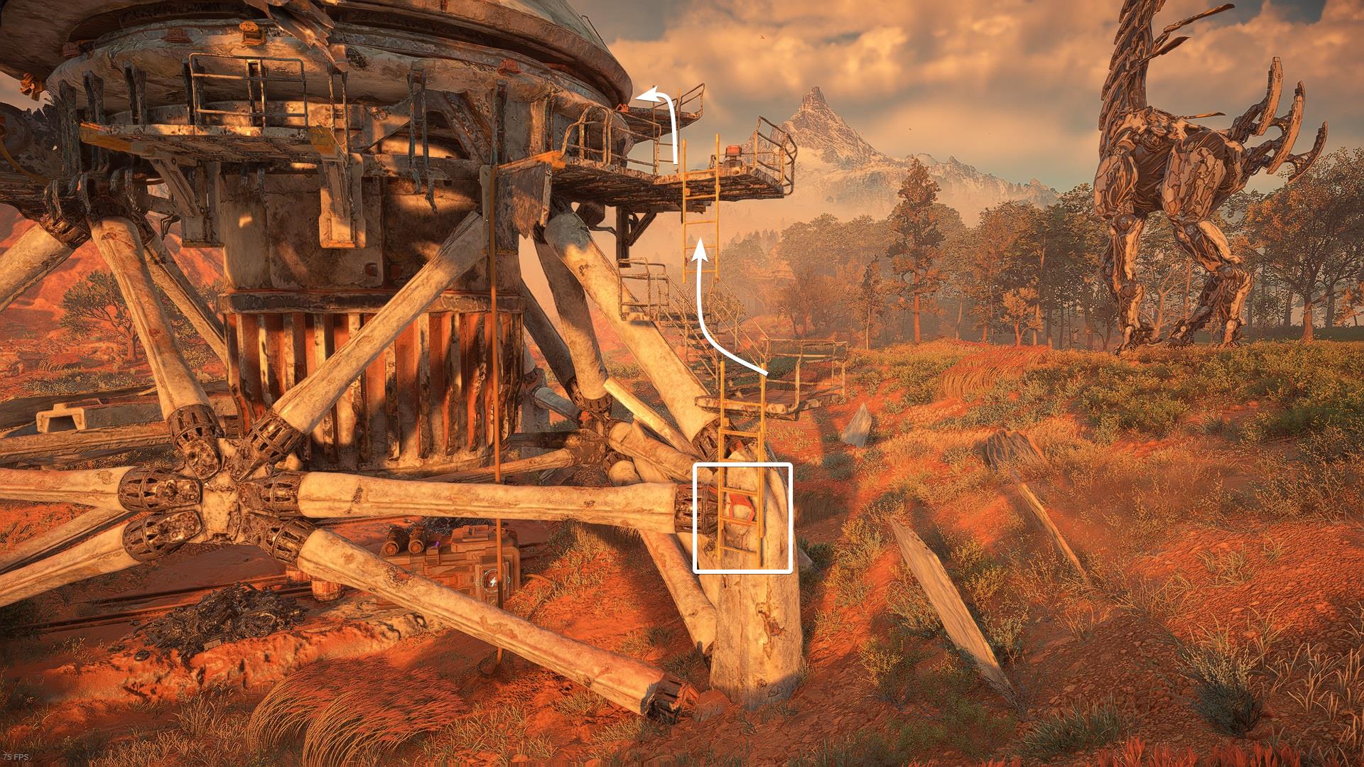 Horizon Forbidden West Cinnabar Sands Tallneck break the ladder lock