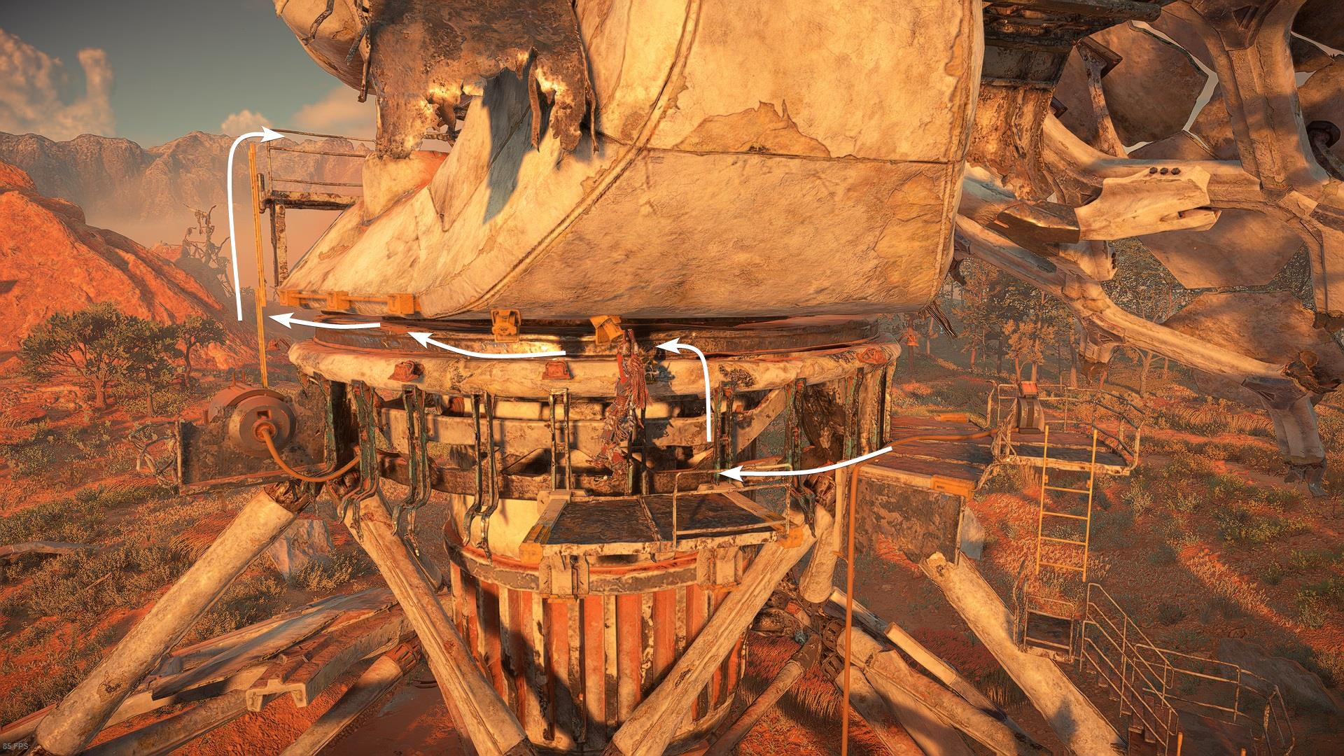 Horizon Forbidden West Cinnabar Sands Tallneck climb to the top
