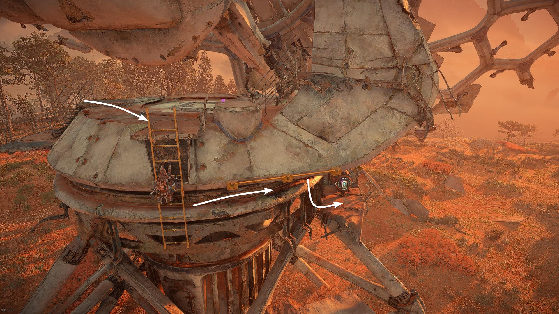 Horizon Forbidden West Cinnabar Sands Tallneck find the energy cell