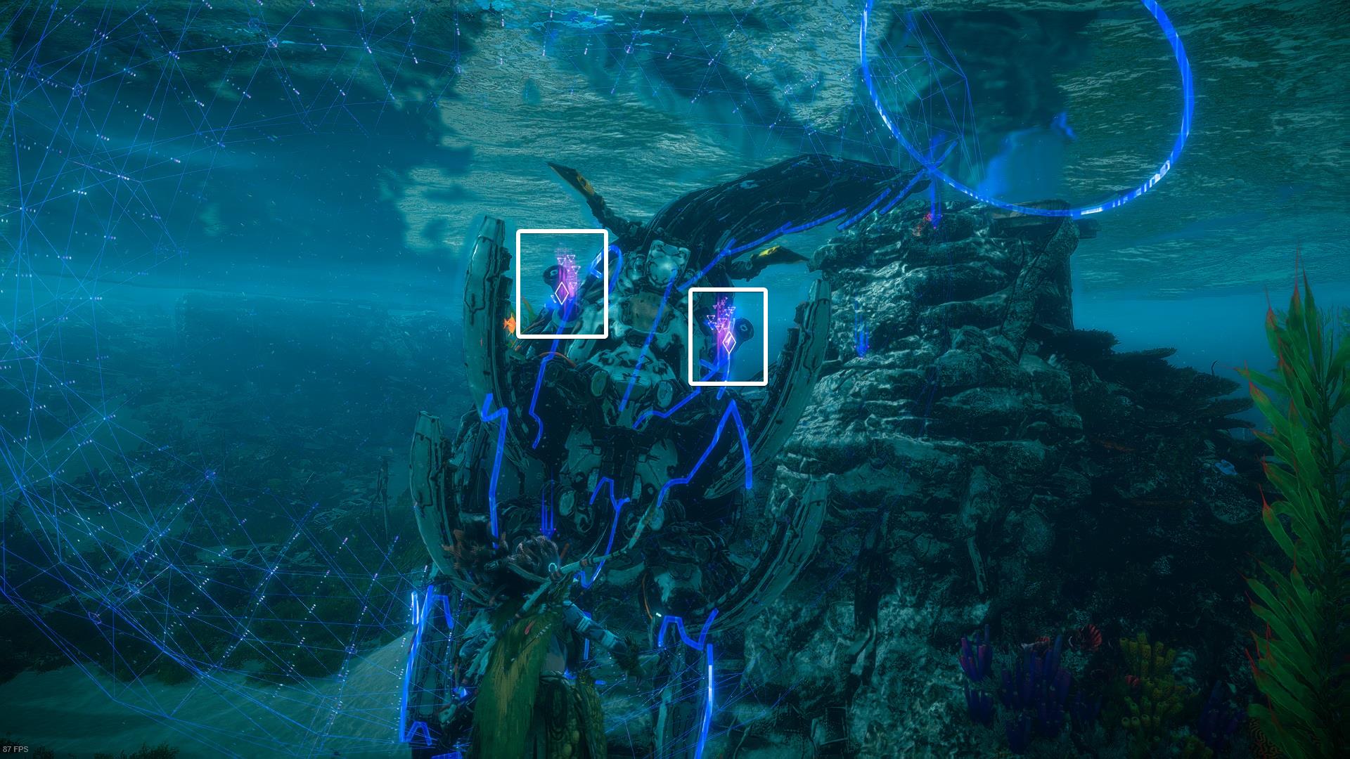 Landfall Tallneck Puzzle Guide - dive under water to scan the broken Tallneck