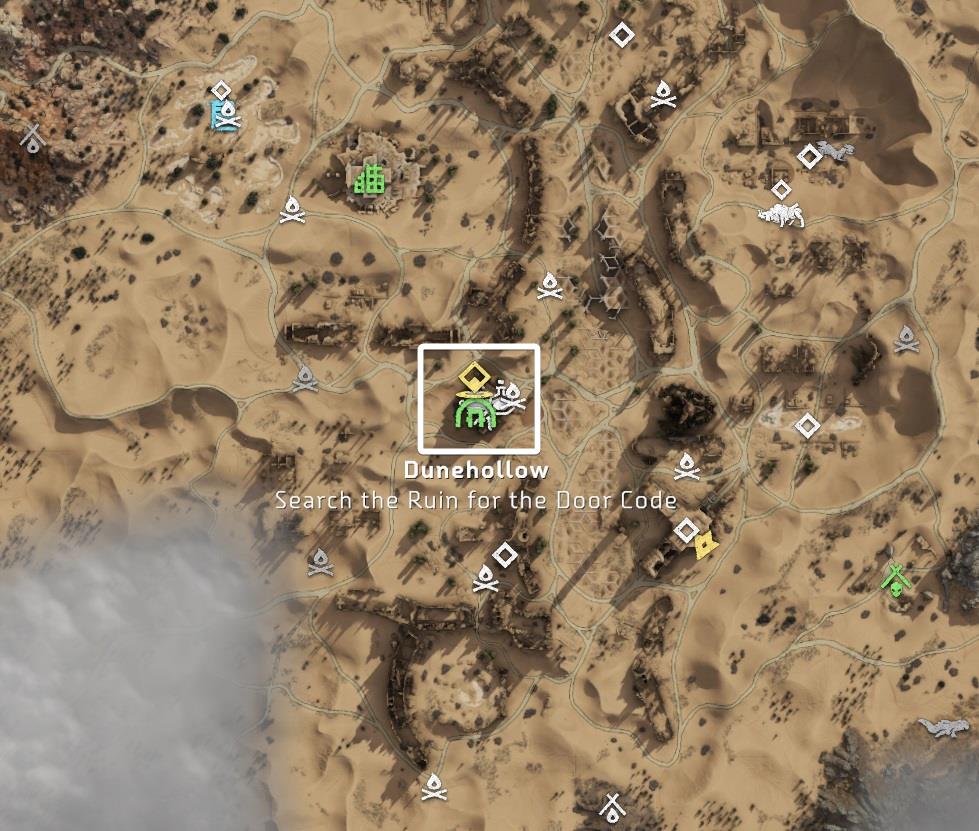 Map of the location where you start the mission Nights and Lights Quest Walkthrough