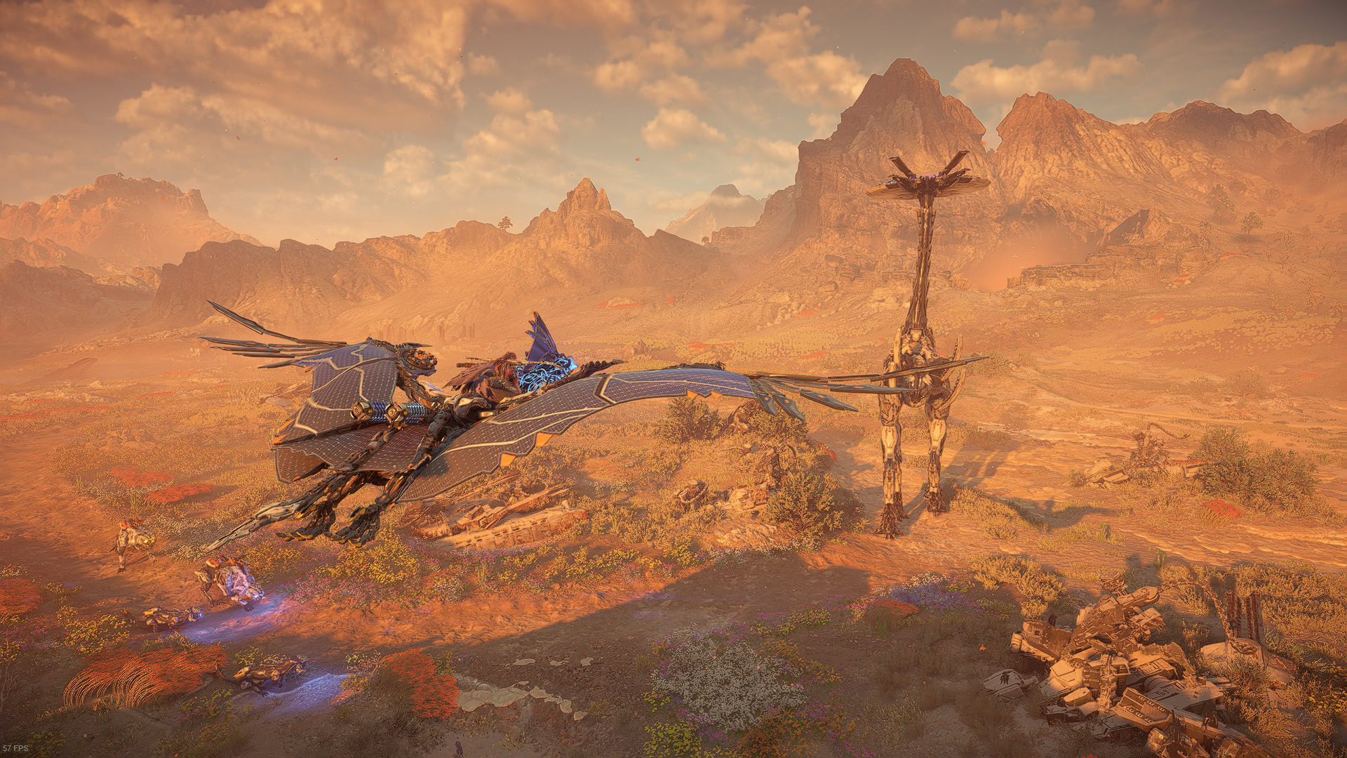 Horizon Forbidden West The Shining Wastes Tallneck ride the sunwing