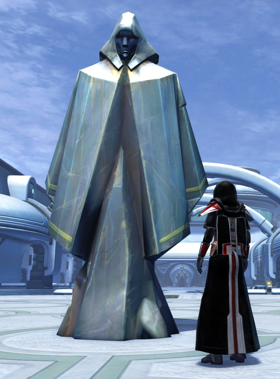 Bosses in the Assault on Tython have a chance to drop the Statue of Cowled Man decoration
