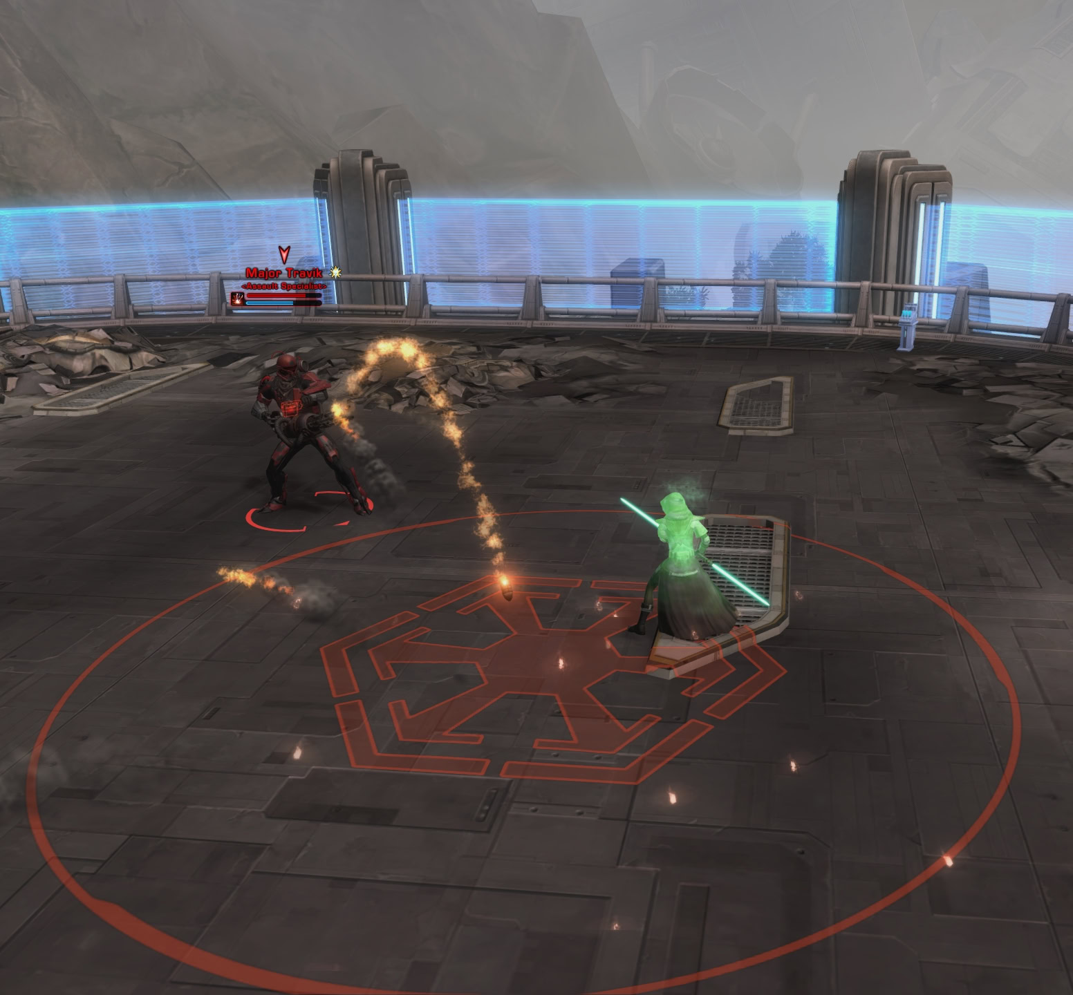 First Boss: Major Travik - SWTOR Assault on Tython Republic side - Mortar Volley
