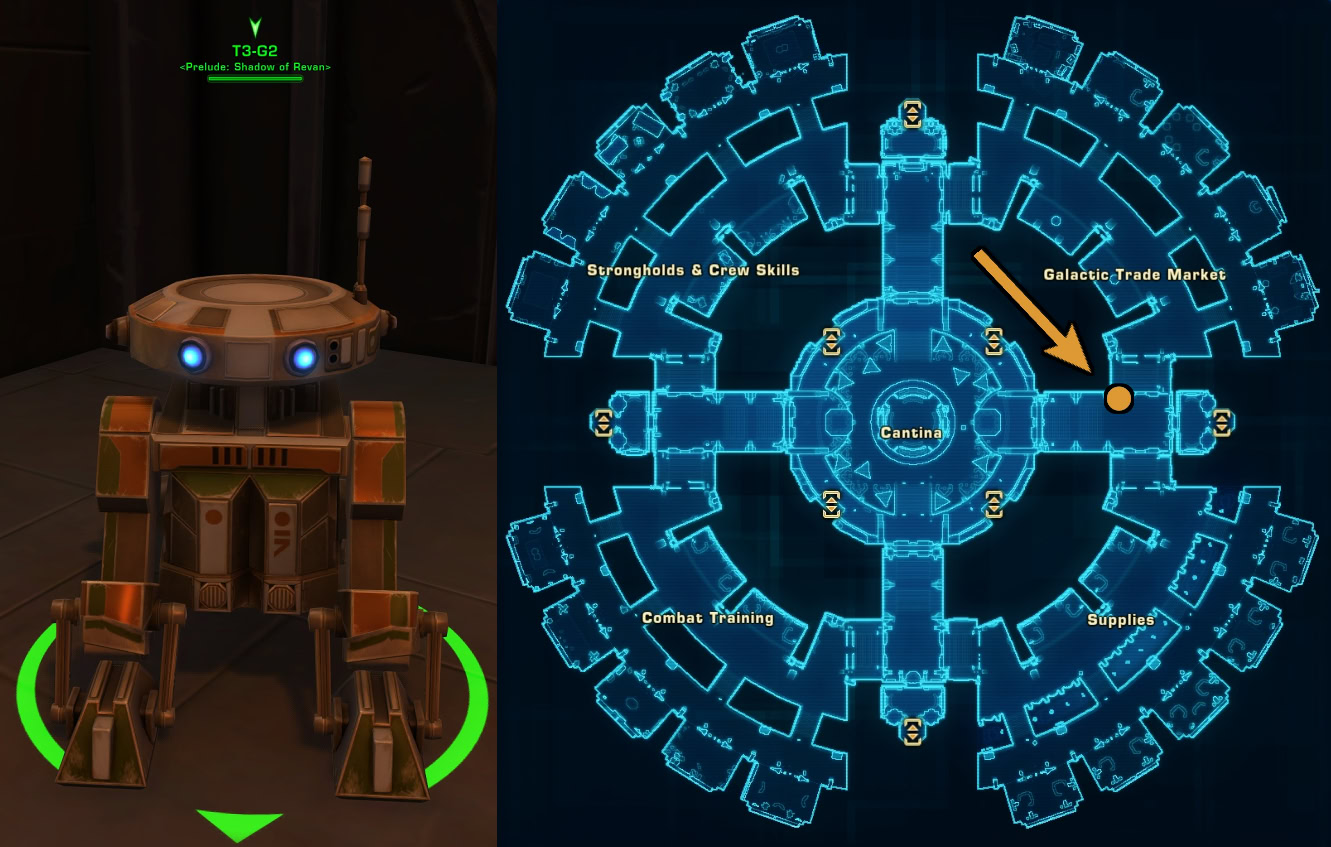 How to start Korriban Incursion Republic version Flashpoint - T3-G2's location on the Republic Fleet